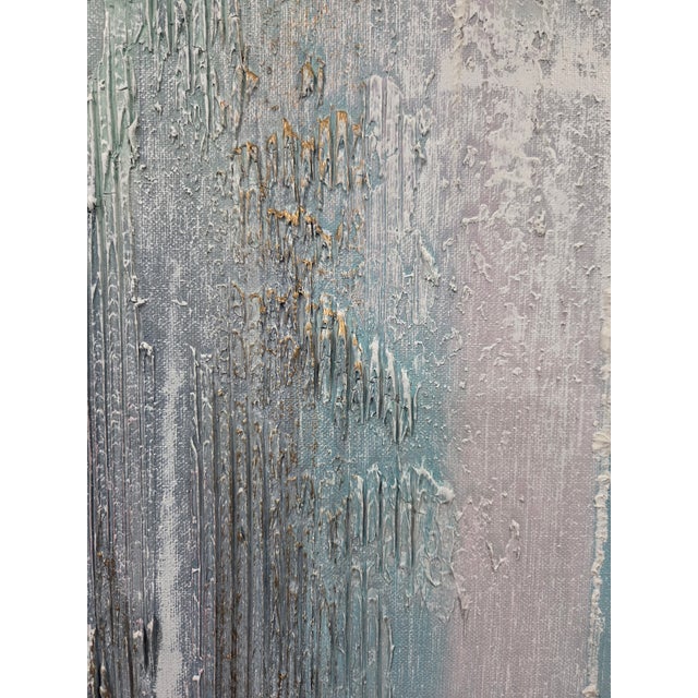 Lee Reynolds Signed Large Abstract Contemporary Painting, Framed, Lilac, Gray For Sale - Image 17 of 17