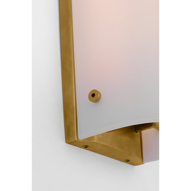 Visual Comfort Barbara Barry for Visual Comfort Signature Penhold 18" Bath Light in Soft Brass with White Glass For Sale - Image 4 of 7