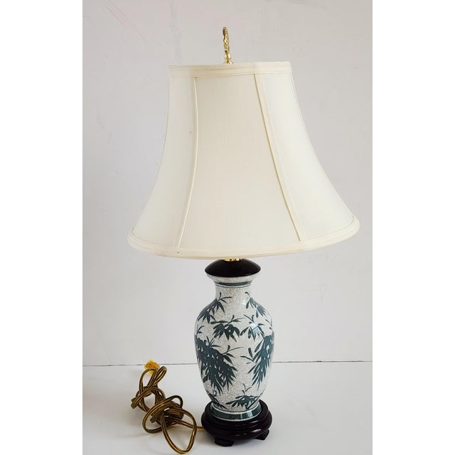 Asian Vintage Bamboo Motif Small Table Lamp For Sale - Image 3 of 10