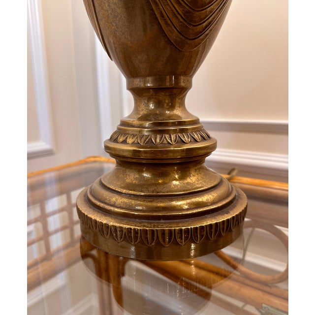 Vintage Renaissance Metal Table Lamps Lion & Drape Design - a Pair For Sale - Image 4 of 10