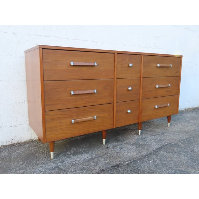 Mid Century Modern Royal Palm Solid Oak Long Low Dresser 5882 For Sale - Image 13 of 18