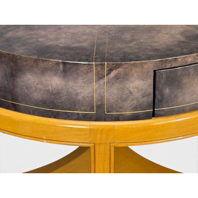 Tommi Parzinger, Nightstands, Bleached Mahogany, Leather, Usa, 1930s For Sale - Image 12 of 14