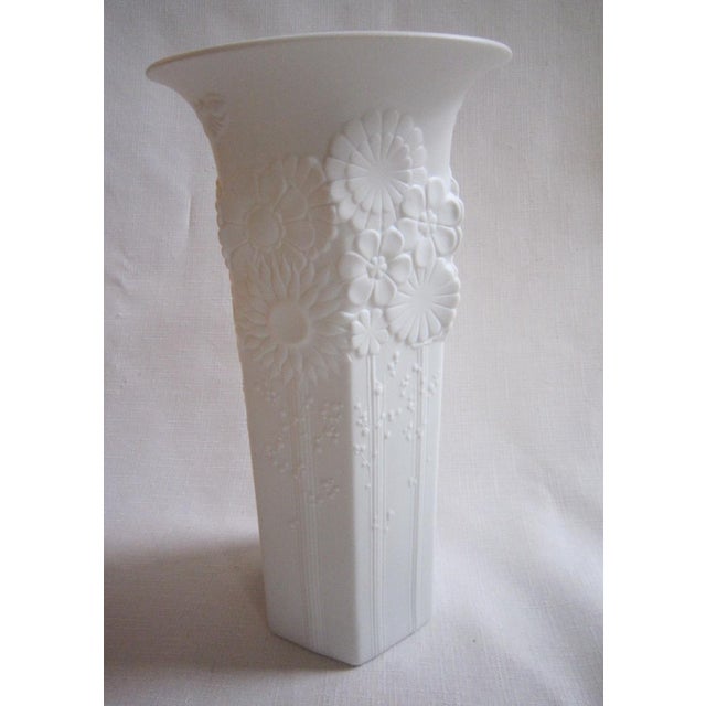 Gorgeous White Bisque 60's era vase by Artist Michaela Frey for Kaiser. Vase measures 11" x 6"D and is in excellent...