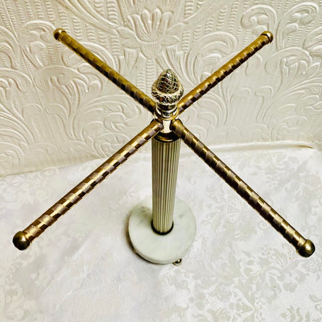 Hollywood Regency 1960s Mid Century Hollywood Regency Necklace Stand on Marble Base For Sale - Image 3 of 9