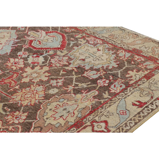 Rug & Kilim’s Caucasian Style Rug in Red and Brown With Floral Patterns For Sale In New York - Image 6 of 8