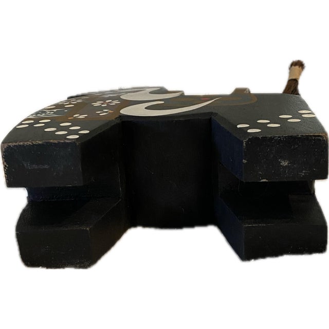 Mid-Century Okinawan Folk Art Painted Wooden Horse With Bristle Mane & Tail For Sale - Image 4 of 4