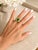 Vintage Etruscan-Style 18K Gold Emerald and Diamond Ring For Sale - Image 12 of 13