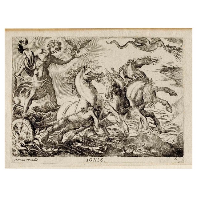 Antonio Tempesta, The Chariot of Gods, Etching, 17th Century For Sale