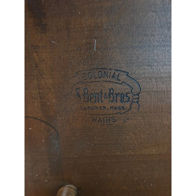 American Mid 20th Century \S. Bent Bros. Solid Maple Colonial Pub Style Dining Captain Arm Chair For Sale - Image 3 of 5