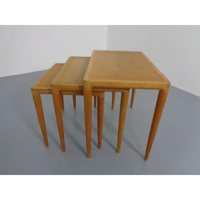 Danish Oak Nesting Tables by H.W. Klein for Bramin, 1960s, Set of 3 For Sale - Image 10 of 18