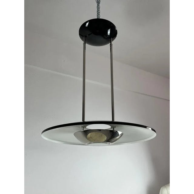 Vintage Chandelier in Enamelled and Glass Aluminum by Elio Martinelli for Martinelli Luce Italia, 1980s For Sale - Image 11 of 13