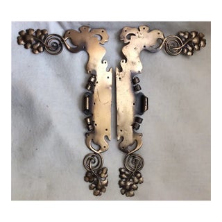 Pair of Antique Art Nouveau Architectural Elements, Hand Crafted Scrolls With Grape Motif For Sale