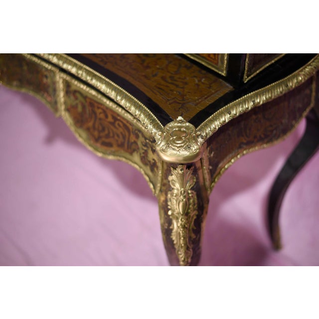 Late 19th Century 19th Century Fine French Ladies Bonheur Du Jour Bronze Mounted Desk Timeless Elegance For Sale - Image 5 of 12