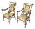 Art Deco Italian Armchairs in Fabric and Bamboo, 1930s, Set of 2 For Sale