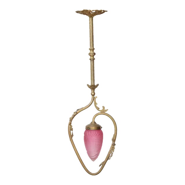 1900s French Light Pink Pendant For Sale