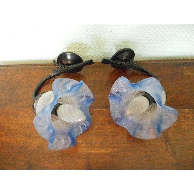 Vintage Wall Lights with Opaline Glass, 1970s, Set of 2 For Sale - Image 12 of 16