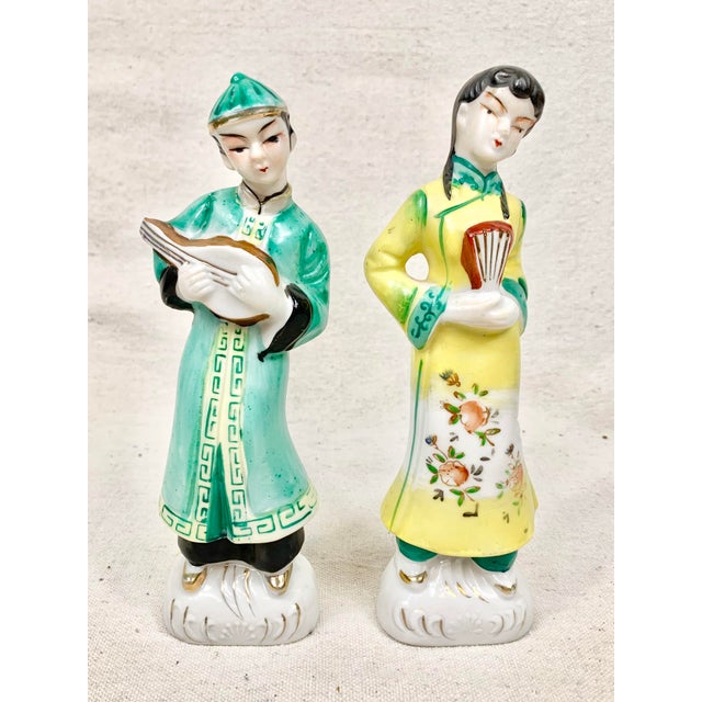 Vintage Chinese Male and Female Figurines-A Pair For Sale - Image 12 of 12
