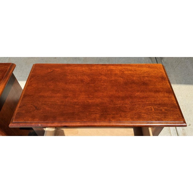 Pair of Chippendale Style Three Drawer Nightstands For Sale - Image 9 of 13