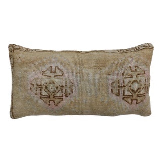 Beige Brown Pink Large Bolster Rug Pillow For Sale