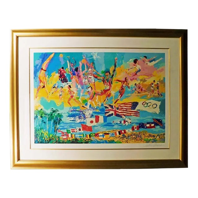LeRoy Neiman "American Gold" Hand Signed & Numbered Olympic Serigraph For Sale