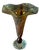 Glass Signed Art Glass Amber Pulled Feather Pattern Trumpet Vase For Sale - Image 7 of 10