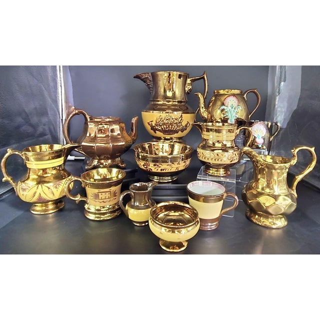 19th Century Antique English Copper Lustreware Collection- 12 Piece Set For Sale - Image 16 of 18