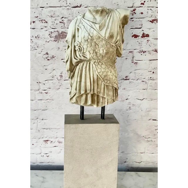 Greek Roman Marble Torso Sculpture on Iron Stand, 20th Century, Italy For Sale - Image 18 of 18