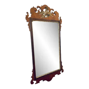 Antique Parcel Gilt Federal Style Carved Phoenix Wall Mirror