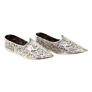 Arabic Slippers with Camels and Plant Reliefs, Set of 2 For Sale