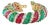 35 Ct Emeralds & 35 Ct Rubies + 15 Ct Diamond Bracelet 18ky Gold, 8 " For Sale