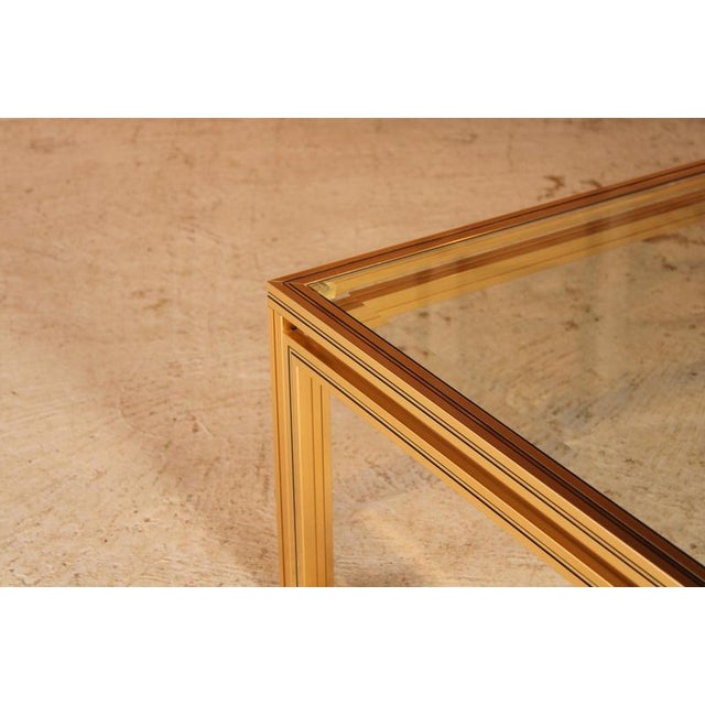 Pierre Vandel Mid-Century Coffee Table with Bevelled Edge Glass Top by Pierre Vandel, 1970s For Sale - Image 4 of 11