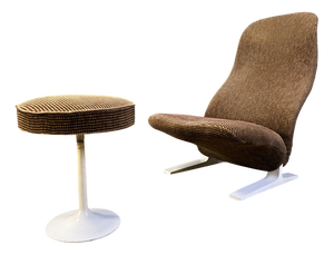 Set of F784 Concorde Chair and Ottoman attributed to Pierre Paulin for Artifort, 1970s
