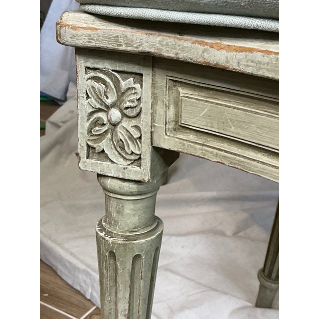 1980s Set of 5 French Louis XVI Style Caned Dining Chairs in Distressed Finish For Sale - Image 13 of 18