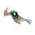 Bochic “Orient” Vintage Sapphire, Ruby & Black Tahiti Pearl Brooch Set 18K Gold For Sale - Image 9 of 10