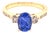 Diamond Blue Sapphire Ring 14k Gold Women 1.67 TCW Certified, Size 6.25 For Sale