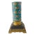 Antique French Longwy Enameled Floral Oil Lamp Base, Late 19th Century For Sale