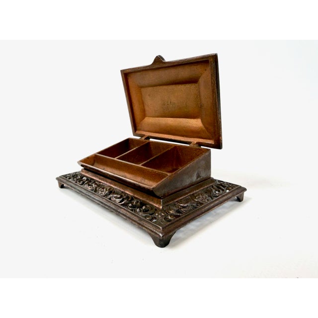Antique Cast Bronze Desk Trinket Box, 1890s For Sale - Image 6 of 14