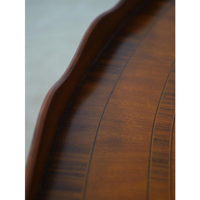 Maitland Smith Mahogany Oval Butlers Table For Sale - Image 12 of 16