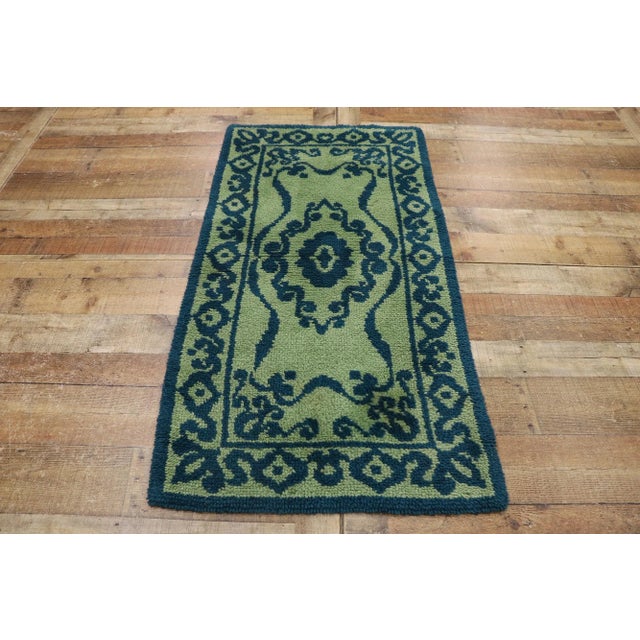 Textile Vintage Green Swedish Pile Rug, 2'6 X 4'11 For Sale - Image 7 of 10