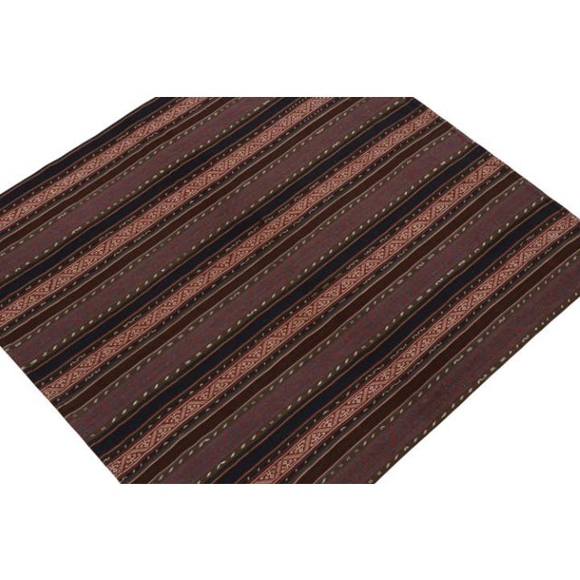 Rug & Kilim 1950s Vintage Persian Jajim Kilim in Red, Blue & Brown Patterns by Rug & Kilim For Sale - Image 4 of 7