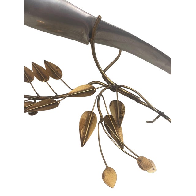 Pair Curtis Jere Brass & Chrome Bird Wall Sculptures, 1980. For Sale In Los Angeles - Image 6 of 8