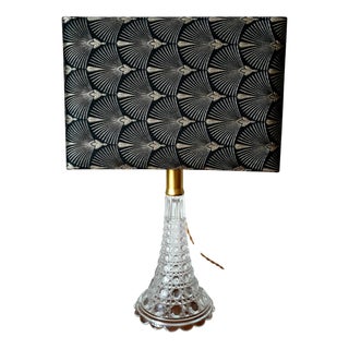 Art Deco Lamp with Custom-Made Rectangular Lampshade, 1950s For Sale