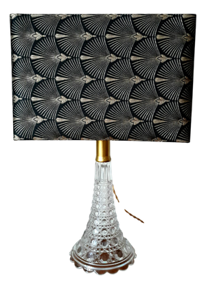 Art Deco Lamp with Custom-Made Rectangular Lampshade, 1950s