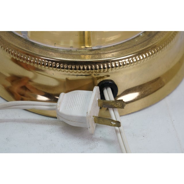 Vintage Neoclassical Revival Brass & Cut Crystal Mantel Vase Urn Table Lamp 31" For Sale - Image 13 of 14