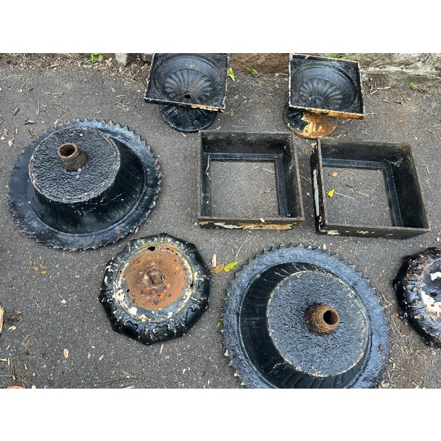 Late 19th Century Victorian Cast Iron Garden Urns - A Pair For Sale - Image 9 of 15