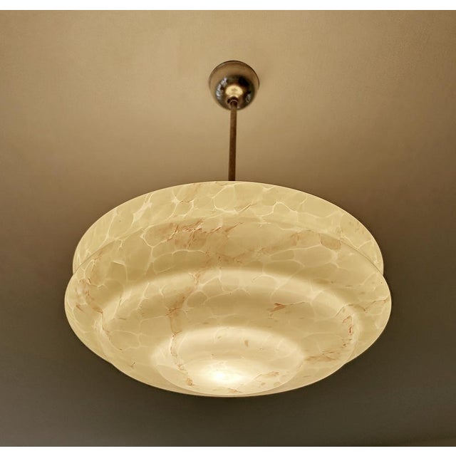 Art Deco Pendant Light in Ivory Glass, 1930s For Sale - Image 6 of 18