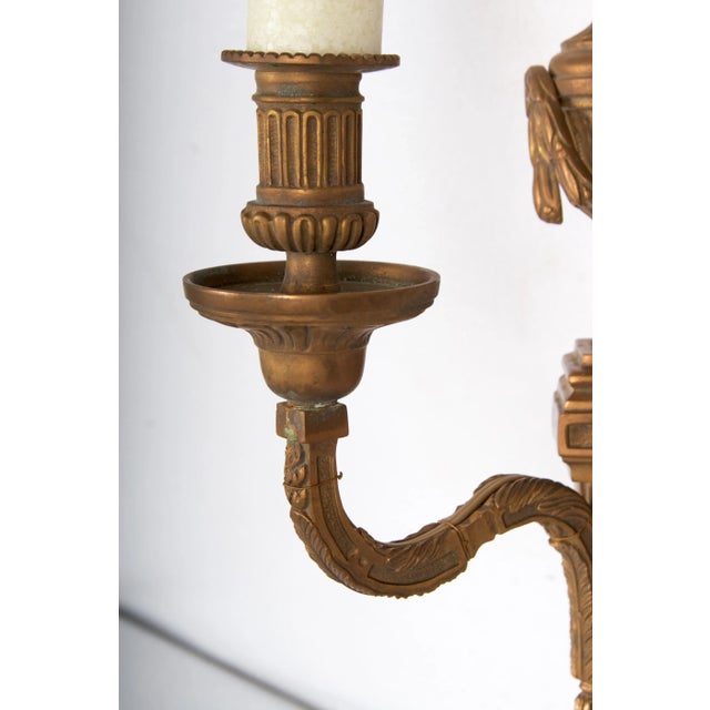 Patinated Bronze Two-Light Classical Sconce For Sale In San Francisco - Image 6 of 10