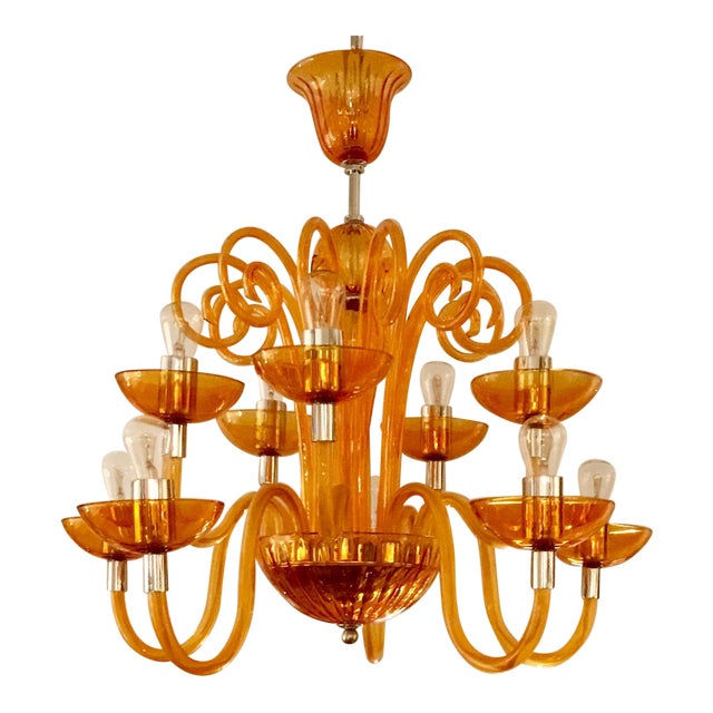 Orange Glass Chandelier