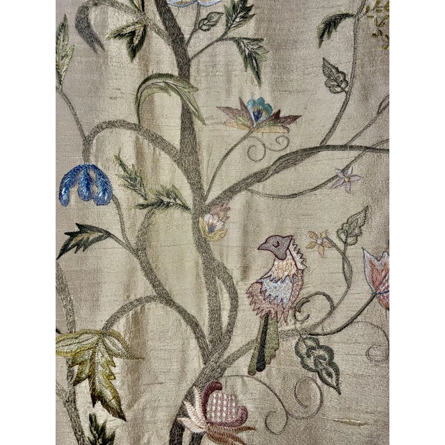 Sethi & Sethi Tree of Life Hand Embroidered Decorative Silk Wall Hanging For Sale - Image 11 of 12