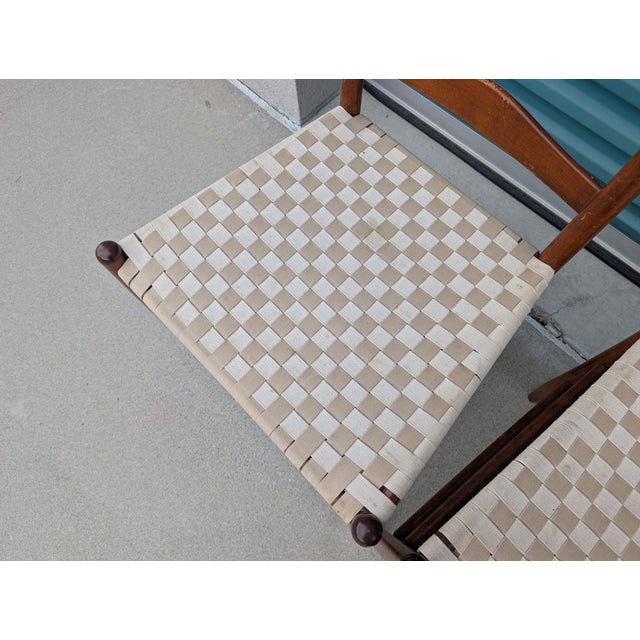 Wood 1970s Set of 4 Shaker Cherry Ladder Back Dining Chairs in the Style of Nichols & Stone For Sale - Image 7 of 13